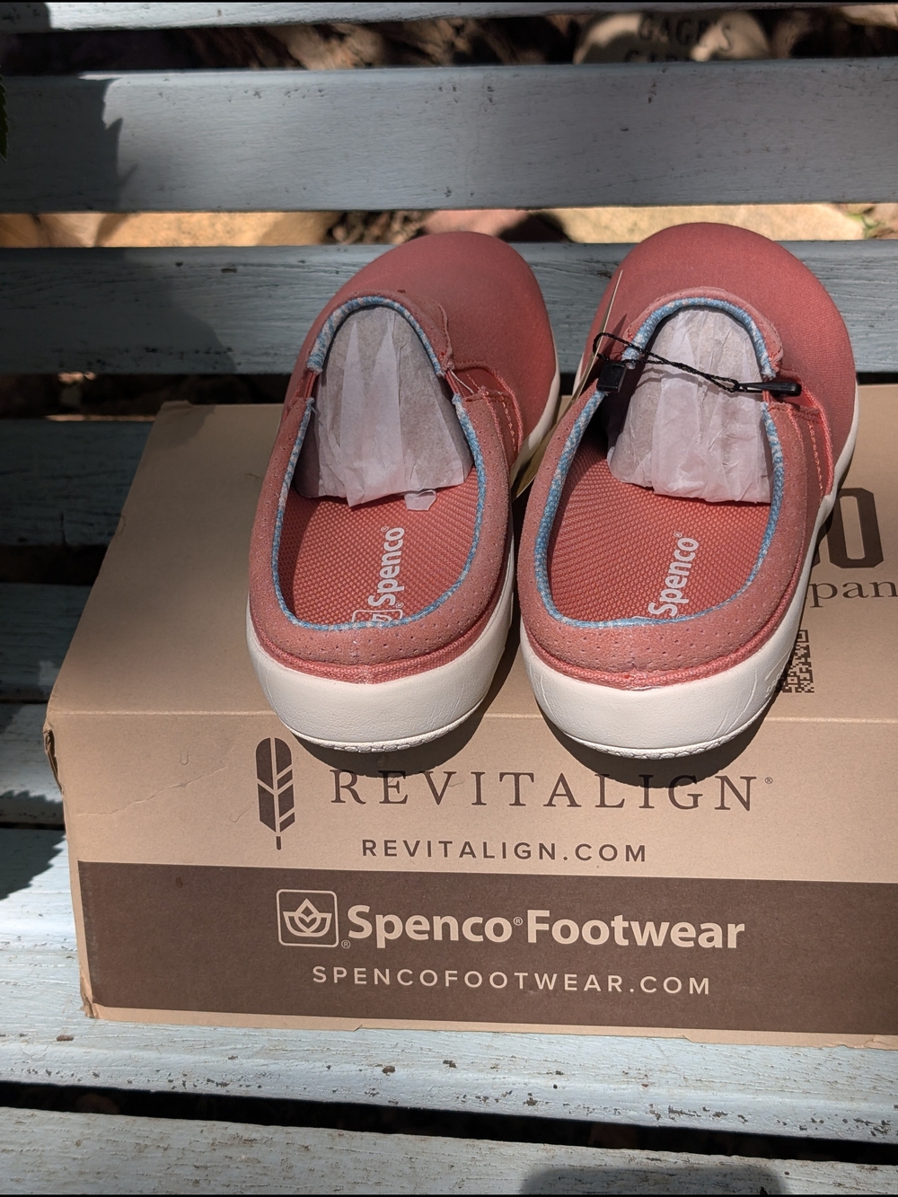 Waco Shoe Company Spenco Coral Pink Slip-On Casual Shoes - Picture 5 of 8